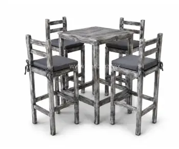 Periquera vintage gris 4 personas